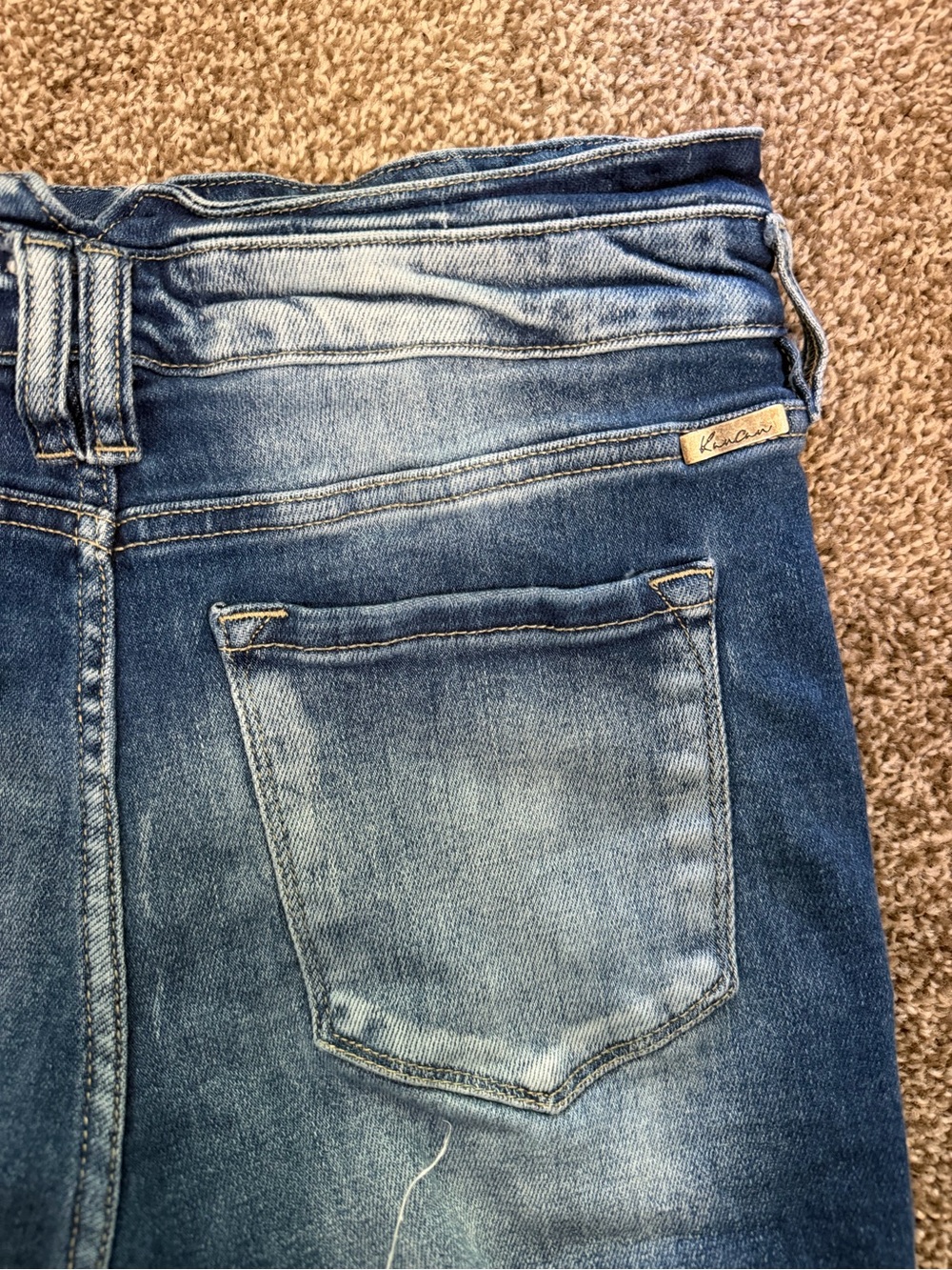 KanCan Distressed Button-Fly Denim Shorts - Blue - Picture 5 of 5